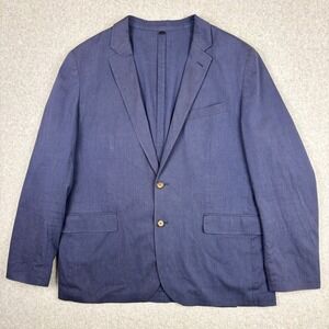 J.Crew Ludlow Blazer Mens 44R Navy Blue Cotton Stretch Sport Coat Unstructured